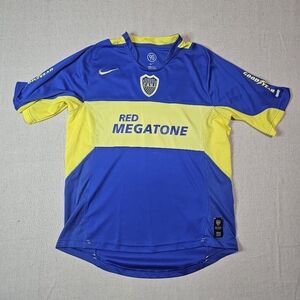 BOCA JUNIORS ARGENTINA 2005 RED MEGATONE HOME FOOTBALL SHIRT NIKE SIZE XL
